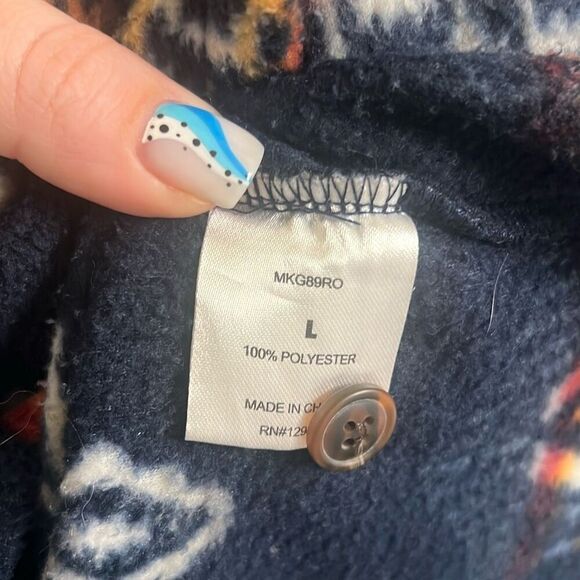 ✨Dixxon Flannel Co. Griffintown Aztec Men's Navy and White Fleece Sz L Shacket✨ - Picture 9 of 9